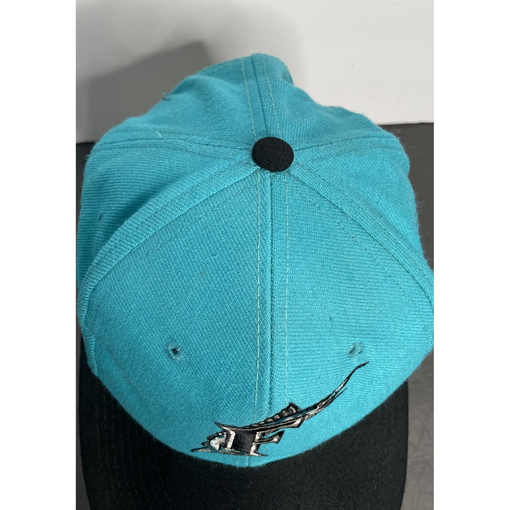 VTG 90s Florida Marlins Logo 7 Snapback Cap Hat Genuine Merchandise One Size Fit - Picture 5 of 9